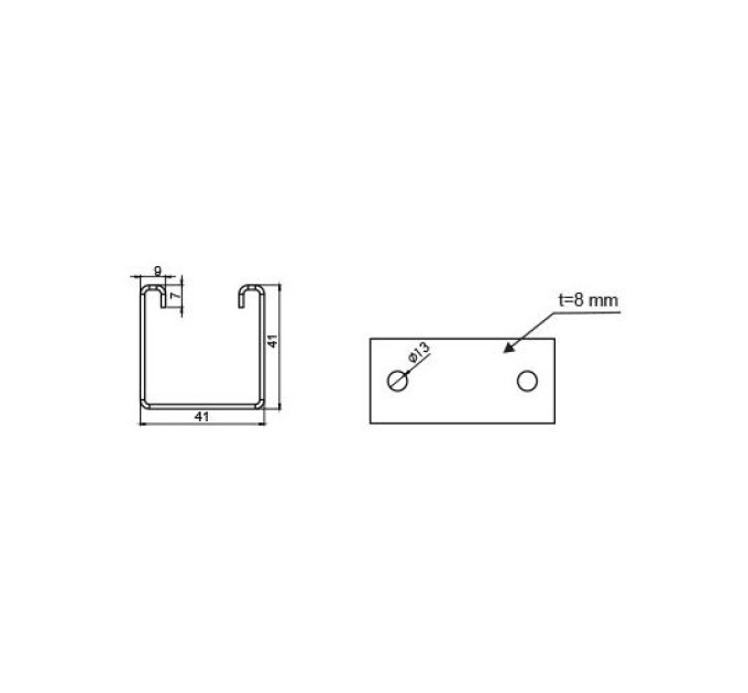 Консоль настінна 310мм, С-профіль 41х41 ARDIC ACK-41-41-30