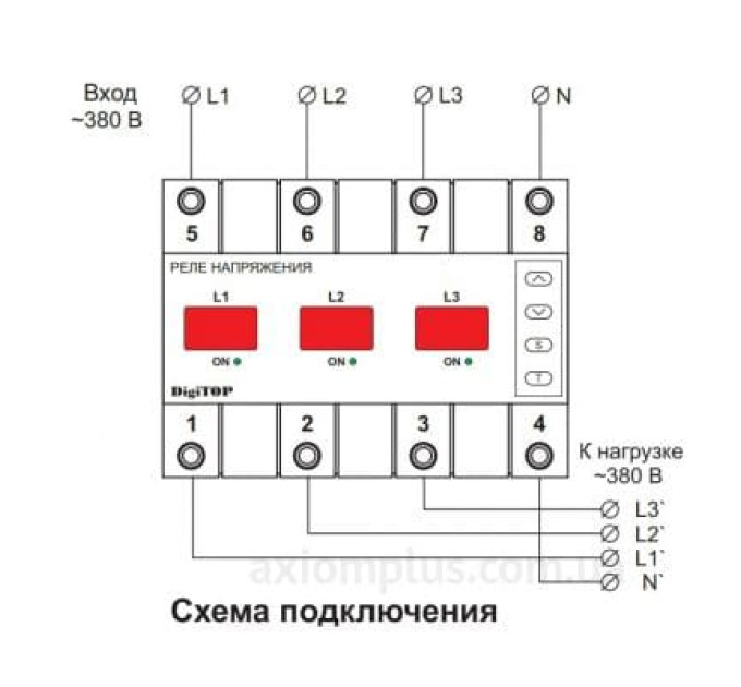 Реле напряжения DigiTOP VP-3F40A 40А трехфазное