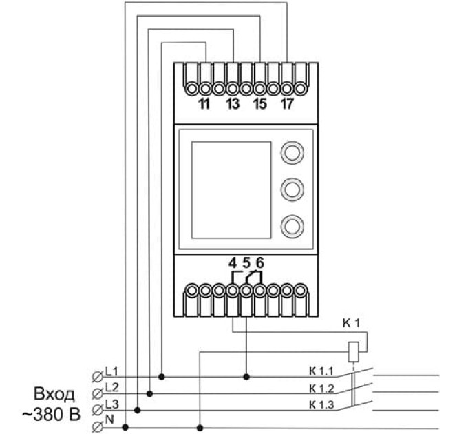 Реле напруги DigiTOP VP-380V 6А трифазне