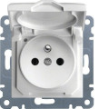 Розетка з з/к з кришкою Lumina-2, біла, 16А/230В (WL1150)