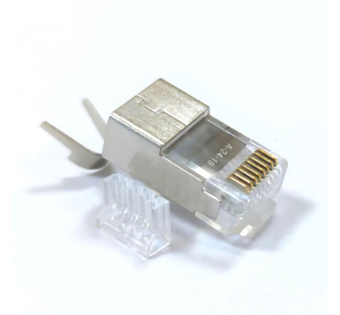 Конектор RJ45 STP кат. 6A, 50μ, 1.45мм, зі вставкой