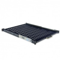 Полка перфорированная выдвижная 19’’ 1U, глубина 600мм (400..870 мм), черная