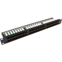 Патч-панель Pleolan 19’’ 1U 48 портов UTP, cat. 5e, RJ45 (8P8C)