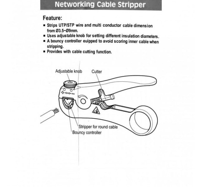 Инструмент для зачистки и обрезки витой пары Hanlong HT-350, регулируемый
