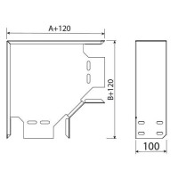 Поворот 90° лотка ARDIC 150х100мм, оцинкований