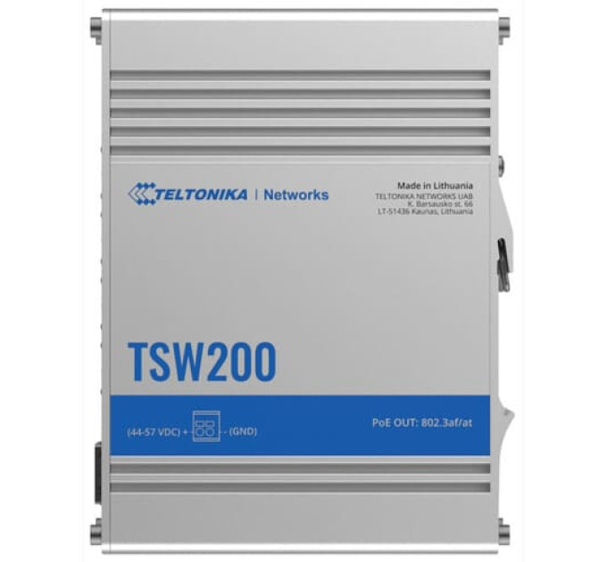 TSW200 8х1000Mb Промышленный PoE+ SFP коммутатор на DIN-рейку Teltonika