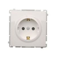 Розетка электрическая, с заземлением BASIC, Shuko, без рамки, со шторками, цвет белый, KONTAKT-SIMON Розетка электрическая, с заземлением BASIC, Shuko, без рамки, со шторками, цвет белый, KONTAKT-SIMON