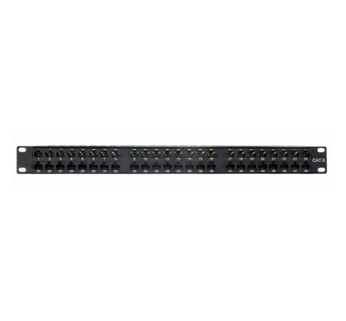 Патч-панель EPNew 19’’ 1U 48 портов UTP, cat. 6, с кабельной поддержкой
