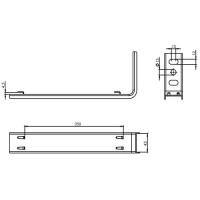 Кронштейн настенний и под профиль 41х21/41х41, 410мм, для сетчатого лотка ARDIC, AT9-40 Кронштейн настенний и под профиль 41х21/41х41, 410мм, для сетчатого лотка ARDIC, AT9-40