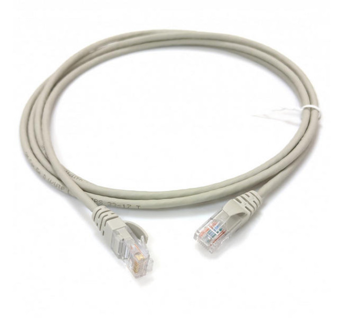 Патч-корд Corning U/UTP 26AWG Slim, cat. 5e, 1м, D4мм LSZH, серый