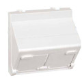 Адаптер К45 2хRJ Keystone, 45х45, с крышкой, угловой, белый