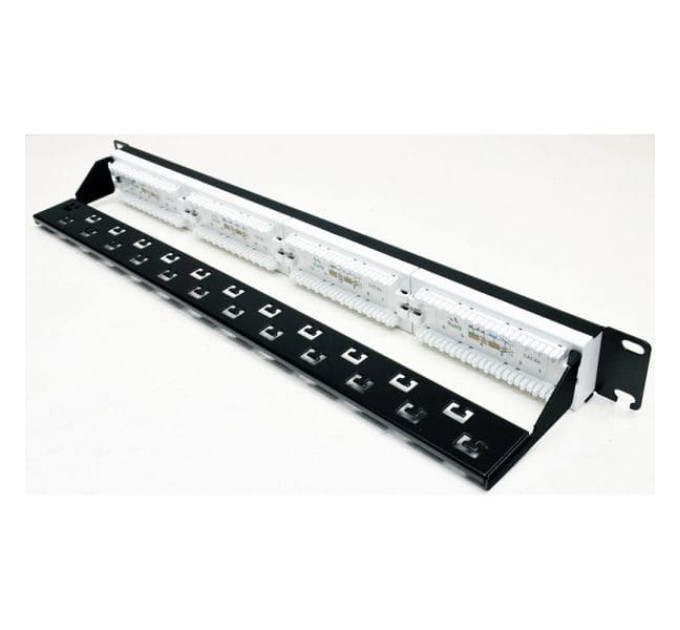 Патч-панель LW 19’’ 1U 24 порта UTP, кат. 6А, з підтримкою