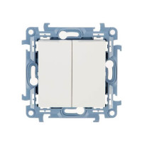 Выключатель двуклавишный, без рамки, цвет белый, SIMON10
