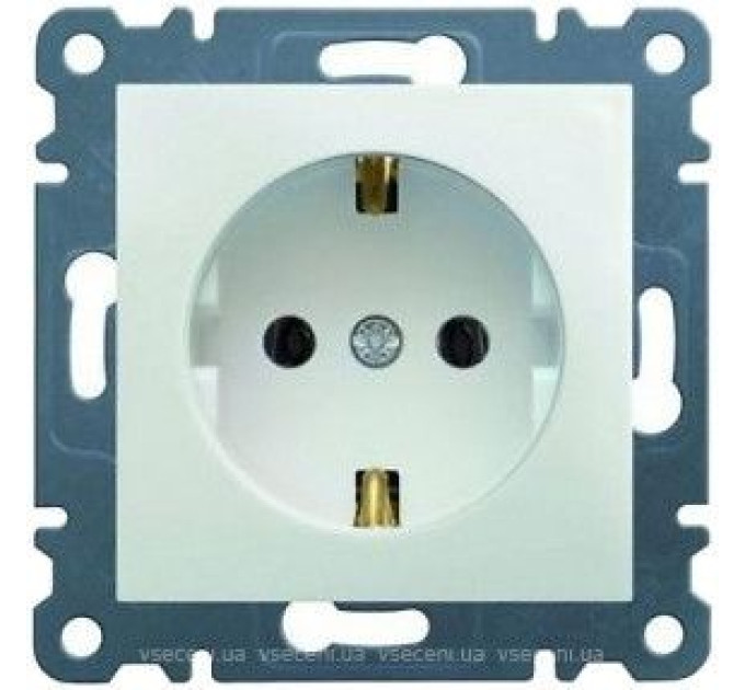 Розетка з з/к з захистом контактів Lumina-2,  біла, 16А/230В (WL1060)