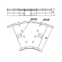 Поворот регульований 0°- 45° лотка ARDIC 200х80мм, оцинкований