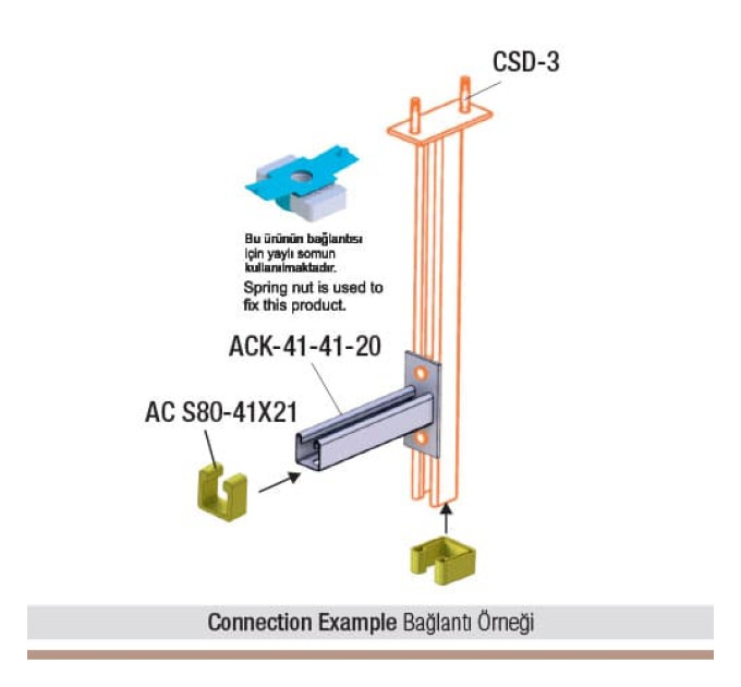 Консоль настінна 510мм, С-профіль 41х41 ARDIC ACK-41-41-50