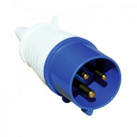 Вилка силова переносна 32А 220В 2Р+Е ІР44 ТТ синя Вилка силова переносна 32А 220В 2Р+Е ІР44 ТТ синя