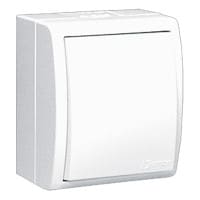 Выключатель AQUARIUS IP54 одноклавишный белый