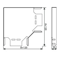 Поворот 90° лотка ARDIC 200х50мм, оцинкованный