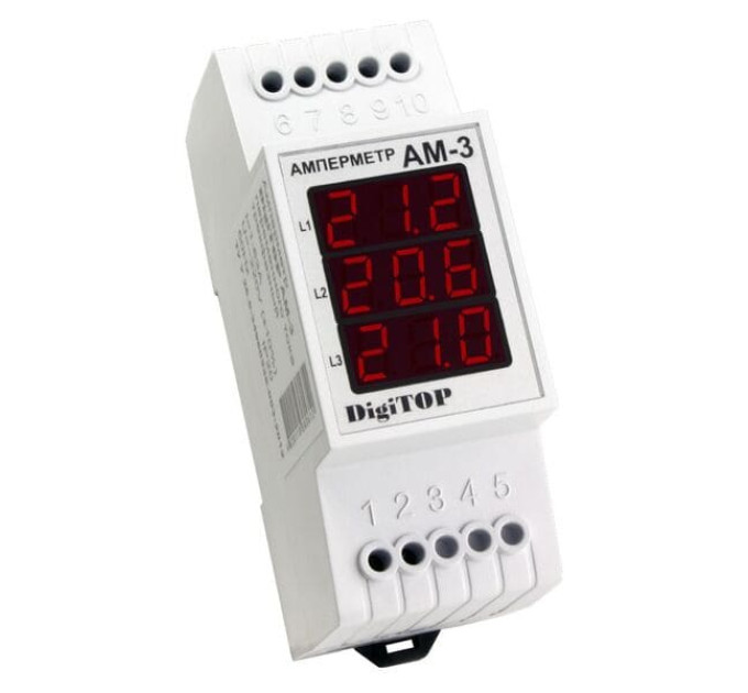 Амперметр DigiTOP АM-3 AC трехфазный, на DIN рейку