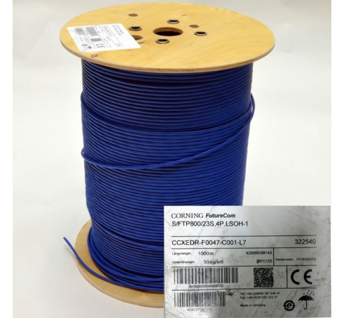 Кабель витая пара Corning SFTP cat. 7, LSZH (LSOH), 4 пары  (катушка 1000м.)
