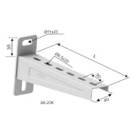 Консоль настенная монолитная 200 мм ARDIC A6-20K Консоль настенная монолитная 200 мм ARDIC A6-20K