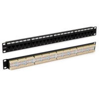Патч-панель Pleolan 19’’ 1U 24 порта UTP, cat. 6, RJ45 (8P8C)