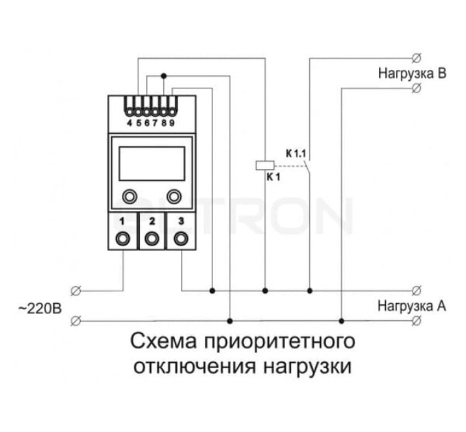 Реле тока DigiTOP AP-50A контроль 1...50A реле 6А