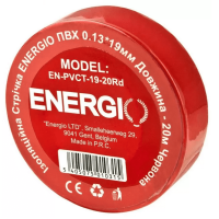 Изолента ENERGIO ПВХ 0.13*19мм 20м красная