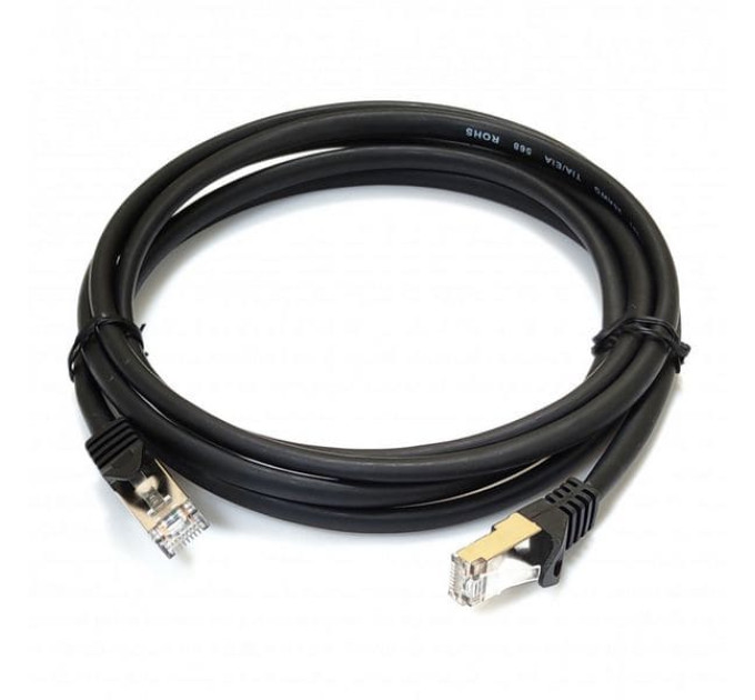 Патч-корд S/FTP, 0.5 м, cat. 6a, чорний, LW