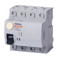 Устройство защитного отключения ENERGIO SP-RM 4P 25А 10мА тип AC Устройство защитного отключения ENERGIO SP-RM 4P 25А 10мА тип AC
