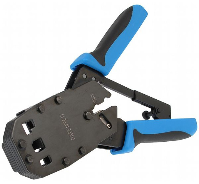 Інструмент обжимний Hanlong HT-2008AR для конекторів RJ45&RJ12&RJ11 (проф.,трищітка)