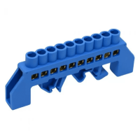 Шина нулевая изолированная ENERGIO на DIN-рейку 10 отв.