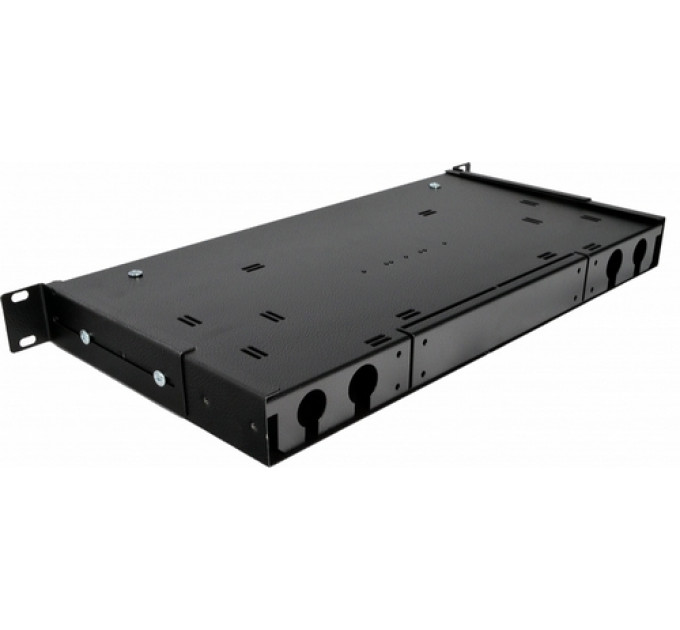 Патч-панель ВО 24 порта SC simplex/LC duplex, пустая, 2xPG13.5+2xPG16, 19’’ 1U, цвет черный, Украина