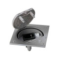 Вкладиш люка KSE під ключ у комплекті 1x220В + 1xRJ45 (5е кат. UTP), нержавіюча сталь