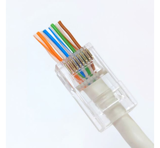 Коннектор UTP RJ45 кат. 6 со сквозными отверстиям