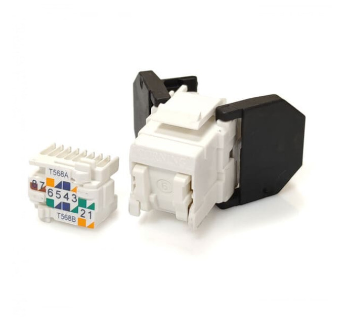 Модуль Corning E100 UTP, RJ45, cat. 6, toolless SL белый