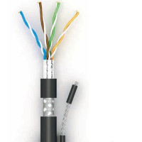 Кабель вита пара OK-net SFTP cat. 5e, PE (зовнішній з тросом), 4 пари  (катушка 500м.)