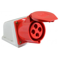 Розетка стационарная наружная 16А 380В 3Р+Е ІР44 ТТ красная