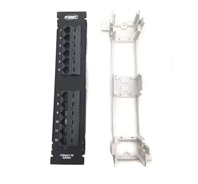 Патч-панель 19’’ настенная 12 портов, черная, CommScope (АМР) 406390-1