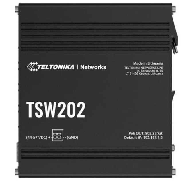 TSW202 8х1000Mb Промышленный L2 PoE+ SFP коммутатор на DIN-рейку Teltonika