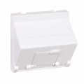 Адаптер К45 1хRJ Keystone, 45х45, с крышкой, угловой, белый