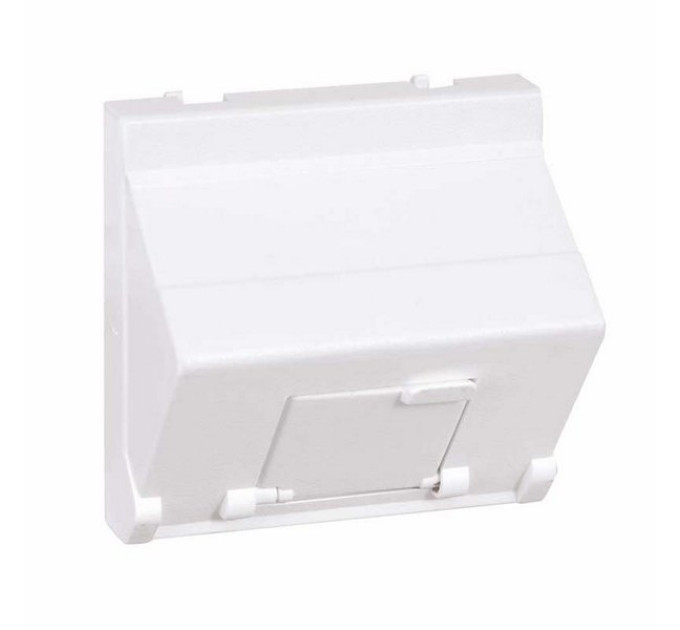 Адаптер К45 1хRJ Keystone, 45х45, с крышкой, угловой, белый
