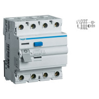 Устройство защитного отключения Hager In=40A, 4п, тип A, 100мА