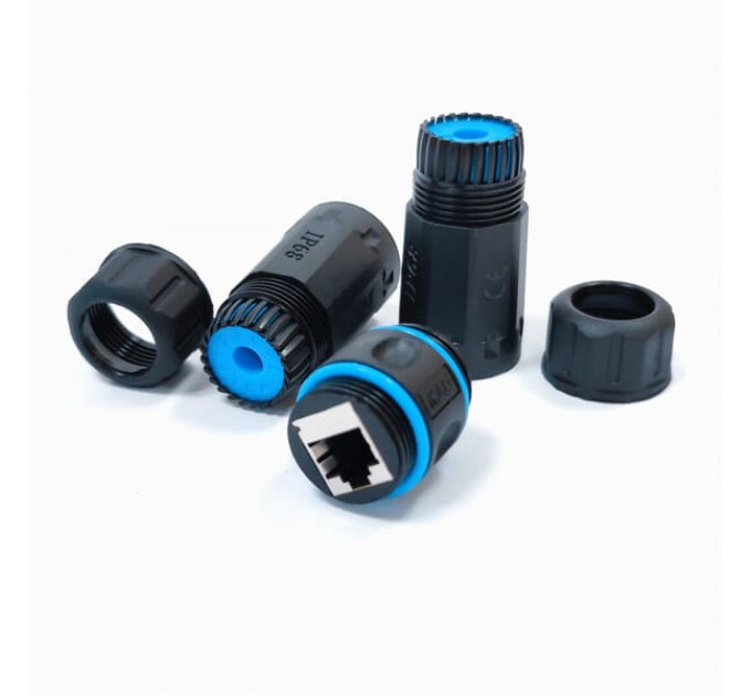 З'єднувач STP кат. 6 IP68 RJ-45 to RJ45 для витой пары